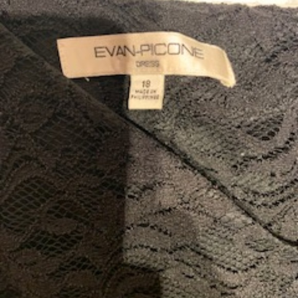 Evan-Picone Sleeveless Black Lace Cocktail Dress - Picture 7 of 8